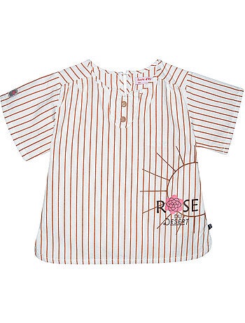 CHEMISE NICOLETTE TISSE TEINT MANCHES COURTES