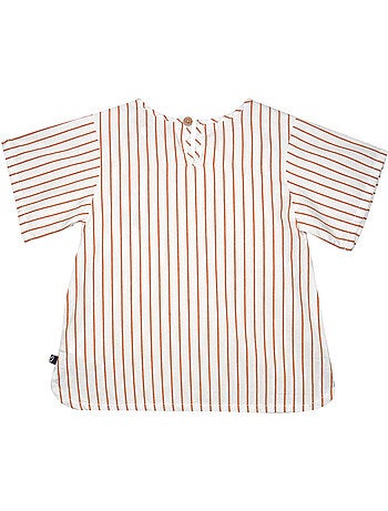 CHEMISE NICOLETTE TISSE TEINT MANCHES COURTES