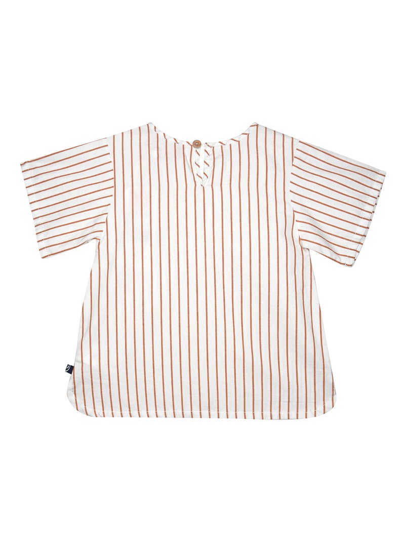 CHEMISE NICOLETTE TISSE TEINT MANCHES COURTES Marron - Kiabi