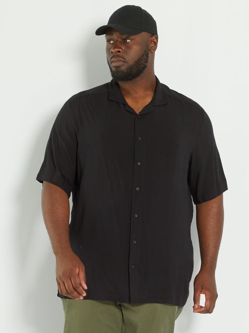 Chemise noir à manches courtes noir - Kiabi