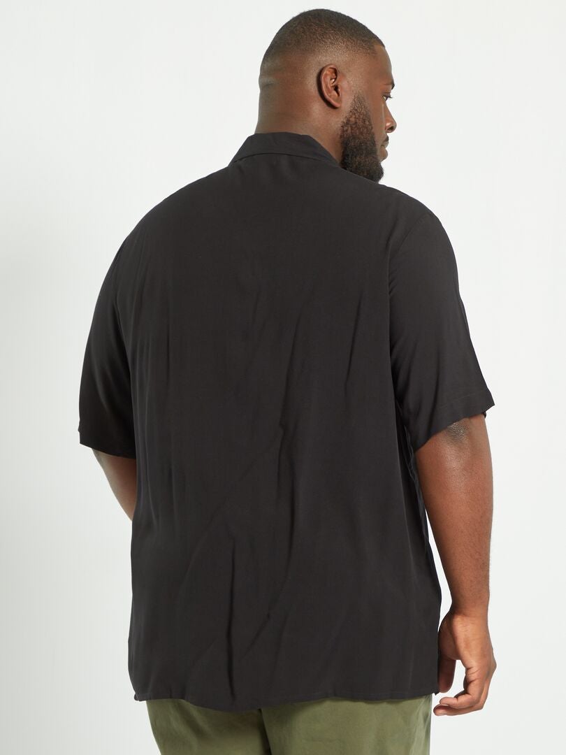 Chemise noir à manches courtes noir - Kiabi