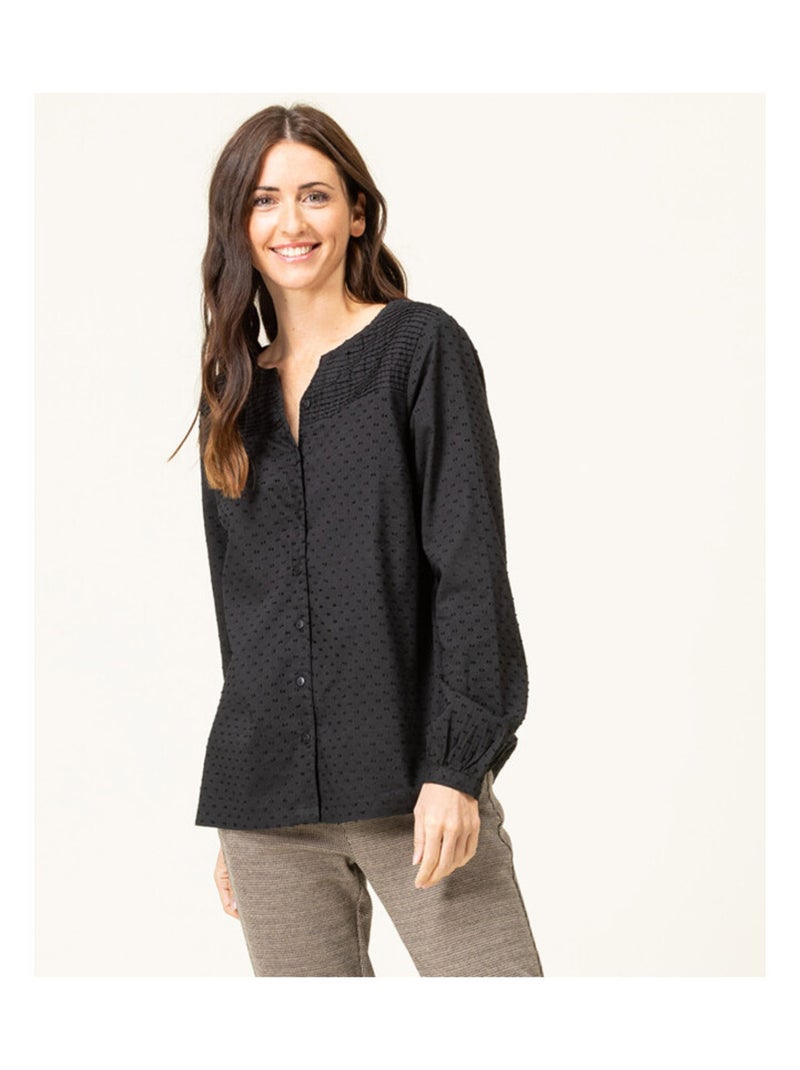 Chemisier Store Chemisier Noir Plumetis Chemise Noire Plumetis