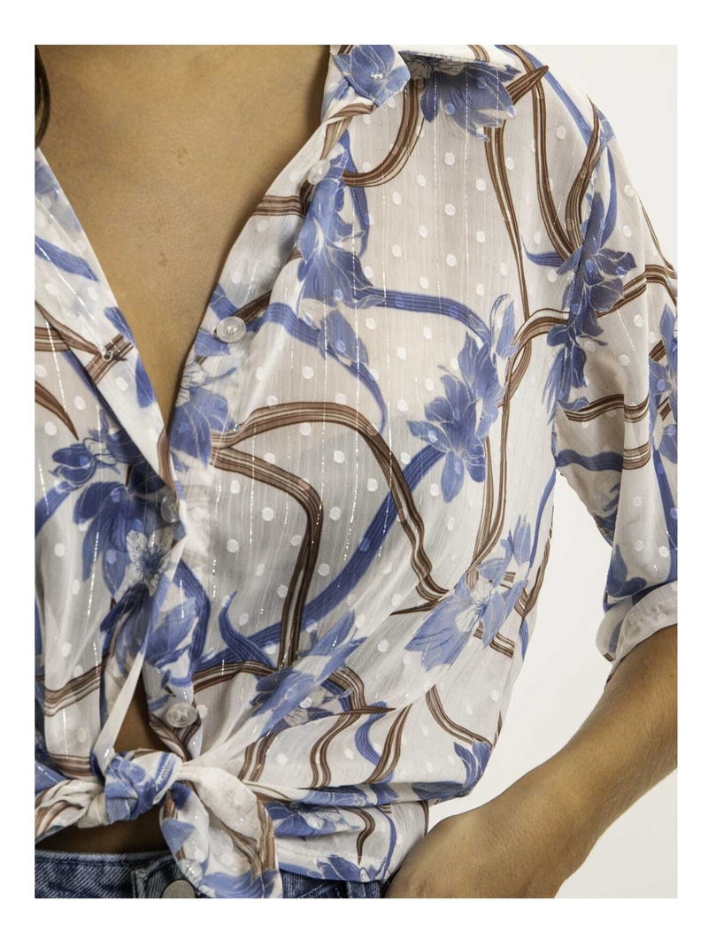 Chemise nouée motifs OBERDA Bleu - Kiabi