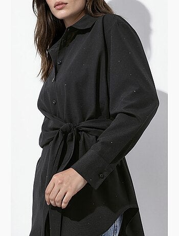 Chemise ornée de strass avec détail noué hiccup