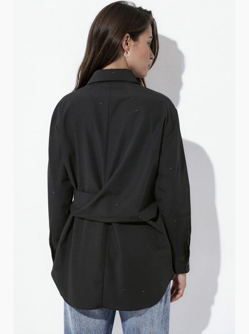 Chemise ornée de strass avec détail noué hiccup - Kiabi Chemise ornée de strass avec détail noué hiccup - Kiabi