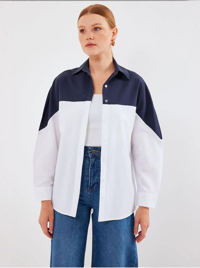 Chemise oversize à blocs de couleurs bdart Bleu marine - Kiabi