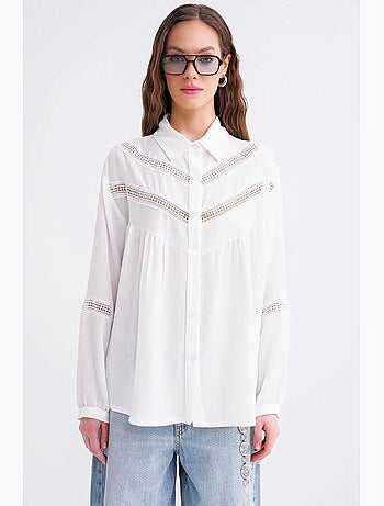 Chemise oversize à boutons avec broderie mixray