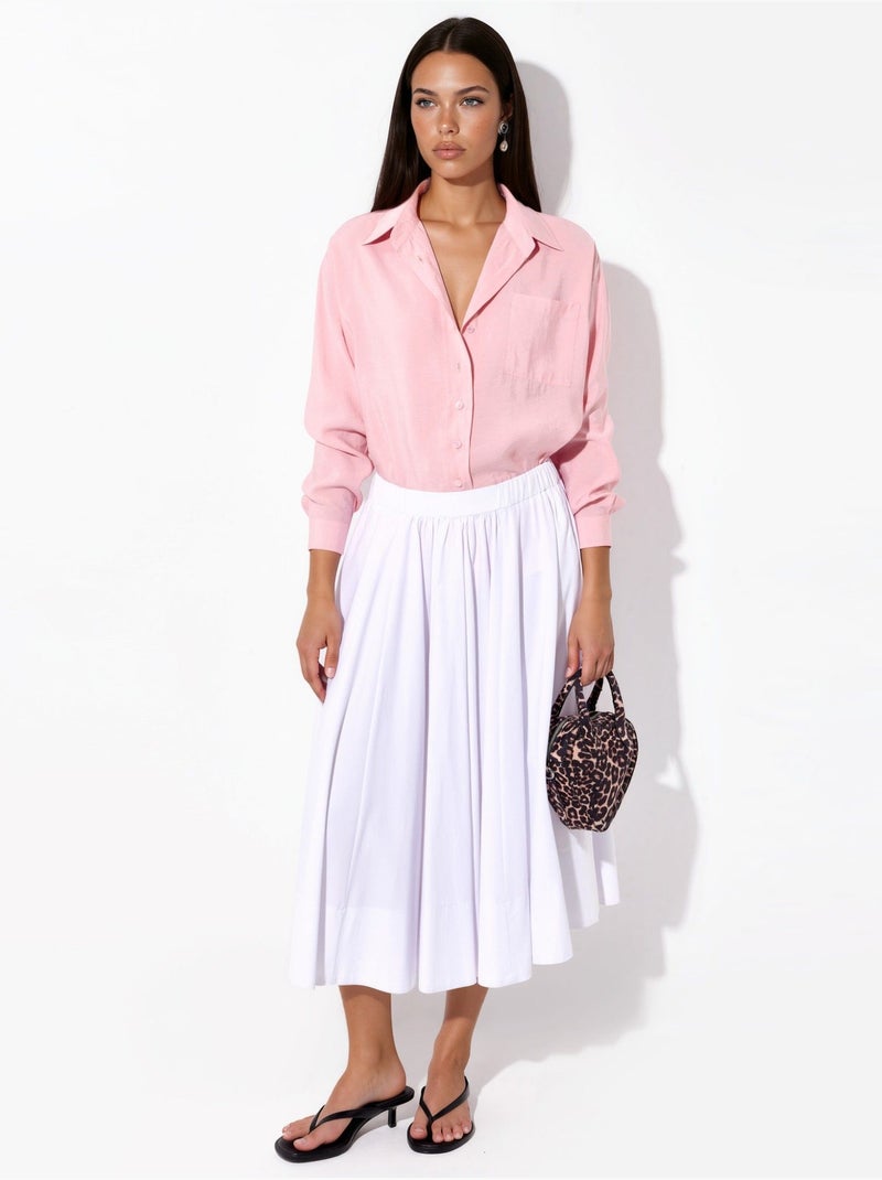 Chemise oversize à boutons et col chemise hiccup Rose dragée - Kiabi