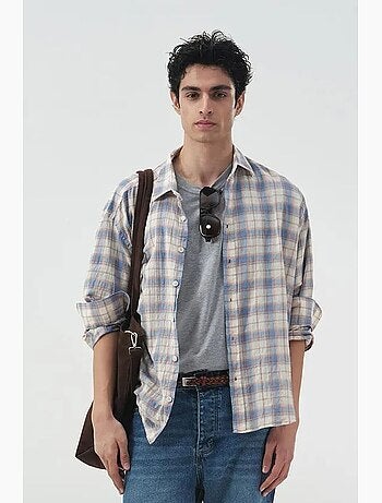 Chemise oversize à carreaux boutonnée giesto