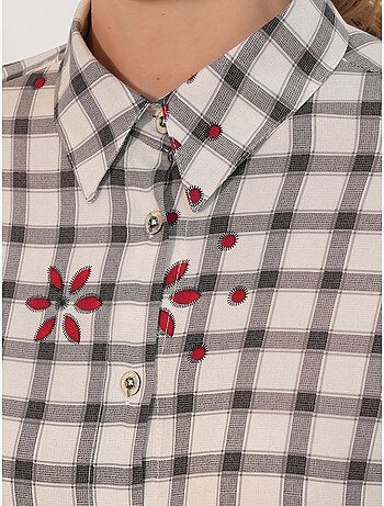 Chemise oversize à carreaux en crêpe bdart