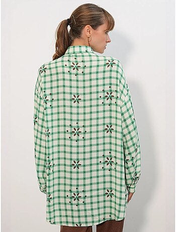 Chemise oversize à carreaux en crêpe bdart