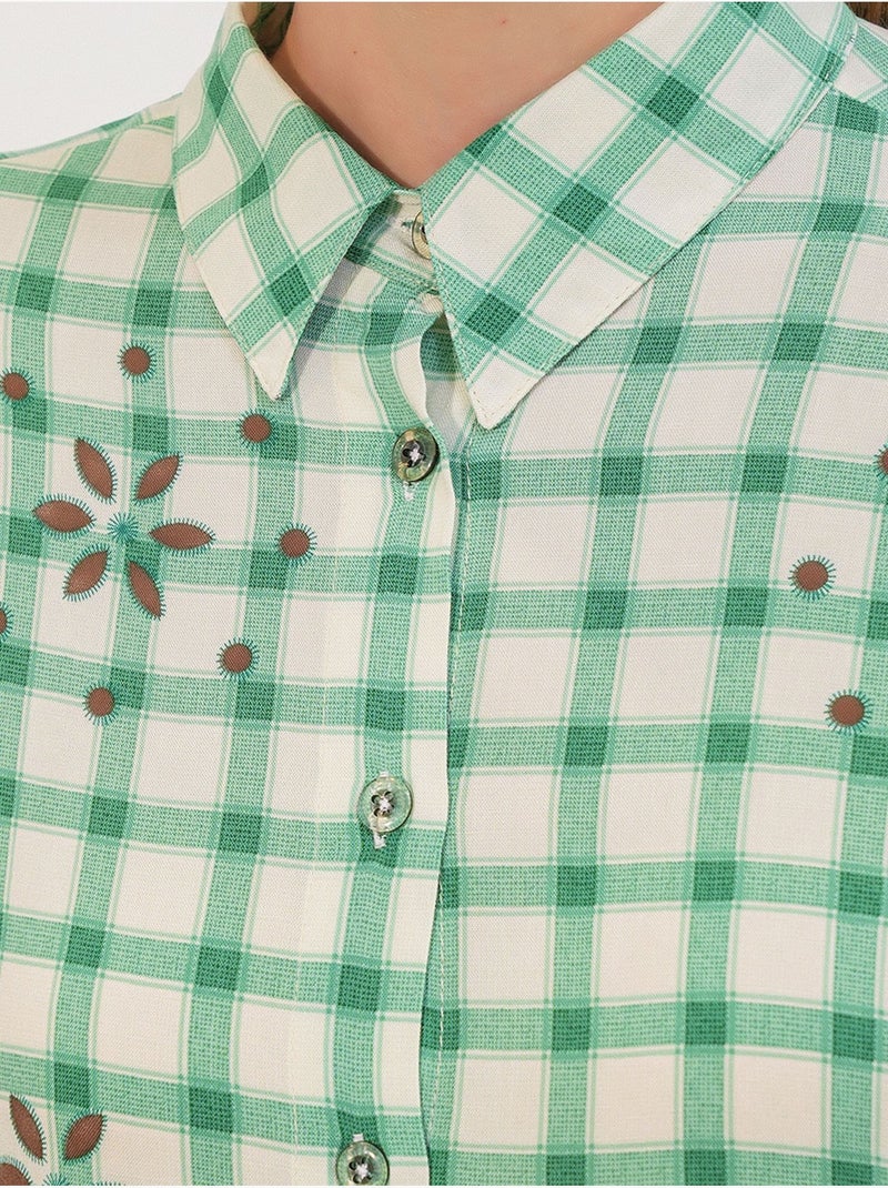 Chemise oversize à carreaux en crêpe bdart Vert menthe - Kiabi