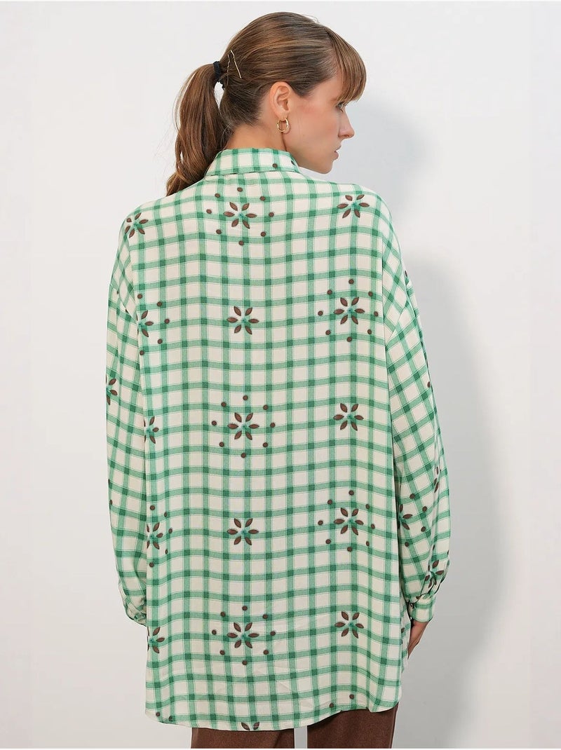 Chemise oversize à carreaux en crêpe bdart Vert menthe - Kiabi