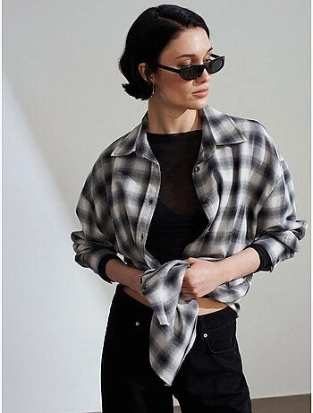 Chemise oversize à carreaux et manches longues dilvin