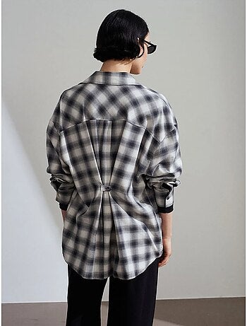 Chemise oversize à carreaux et manches longues dilvin