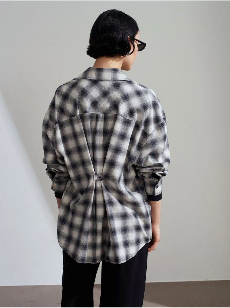 Chemise oversize à carreaux et manches longues dilvin Gris - Kiabi