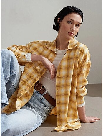 Chemise oversize à carreaux et manches longues dilvin
