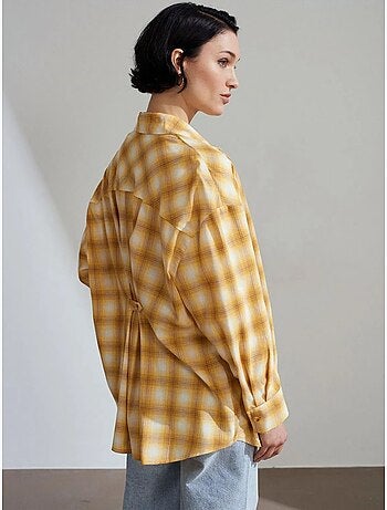 Chemise oversize à carreaux et manches longues dilvin