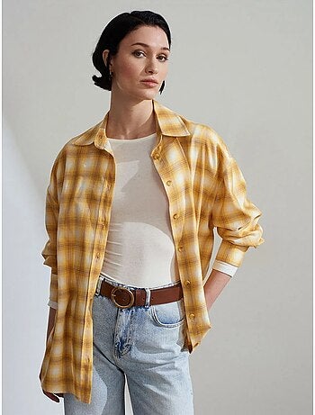 Chemise oversize à carreaux et manches longues dilvin