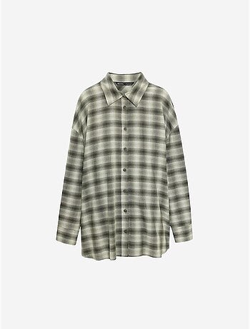 Dilvin chemise oversize à carreaux et manches longues