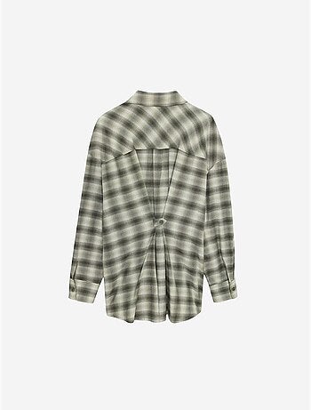 Dilvin chemise oversize à carreaux et manches longues