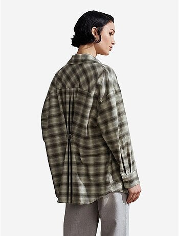 Dilvin chemise oversize à carreaux et manches longues