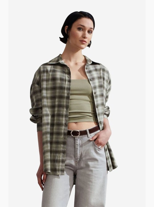 Chemise oversize à carreaux et manches longues dilvin - Kiabi Chemise oversize à carreaux et manches longues dilvin - Kiabi