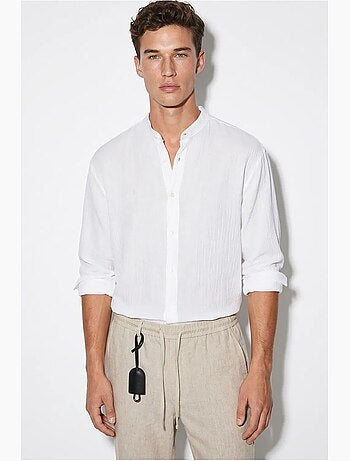 Chemise oversize à col mao lucci