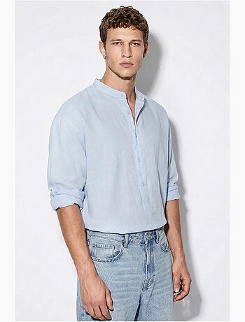 Chemise oversize à col mao lucci