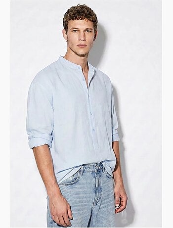 Chemise oversize à col mao lucci