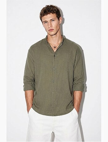 Chemise oversize à col mao lucci