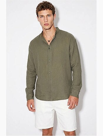 Chemise oversize à col mao lucci