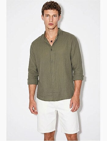 Chemise oversize à col mao lucci