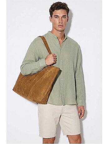 Chemise oversize à col mao lucci