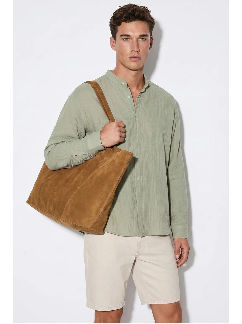 Chemise oversize à col mao lucci Vert menthe - Kiabi