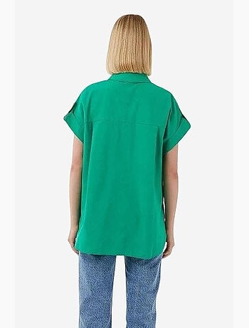 Chemise oversize à manches courtes en popeline boutonnée mixray