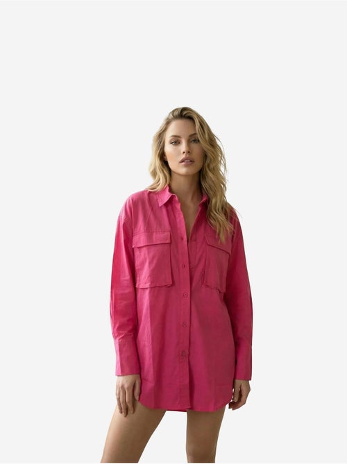 Chemise oversize à manches longues en coton avec poche my fashion - Kiabi Chemise oversize à manches longues en coton avec poche my fashion - Kiabi