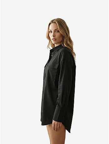 Chemise oversize à manches longues en coton avec poche my fashion
