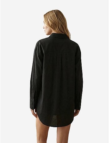 Chemise oversize à manches longues en coton avec poche my fashion