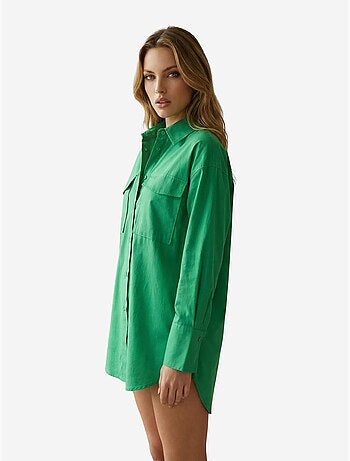 Chemise oversize à manches longues en coton avec poche my fashion