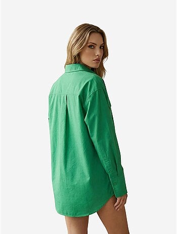 Chemise oversize à manches longues en coton avec poche my fashion