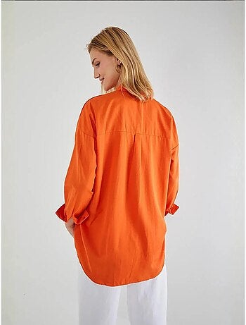 Chemise oversize à manches longues en popeline boutonnée mixray