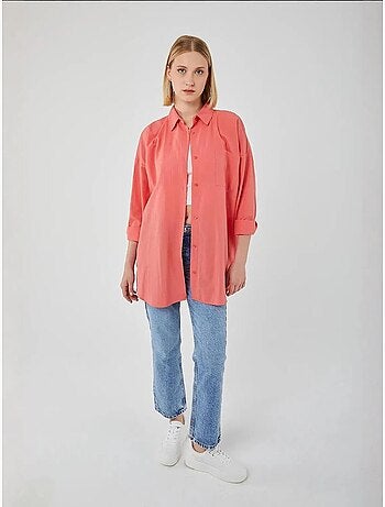 Chemise oversize à manches longues en popeline boutonnée mixray
