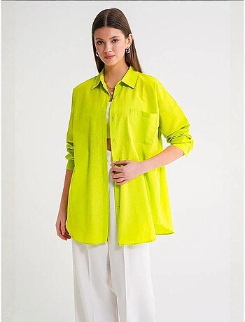 Chemise oversize à manches longues en popeline boutonnée mixray