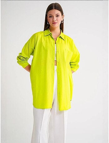 Chemise oversize à manches longues en popeline boutonnée mixray