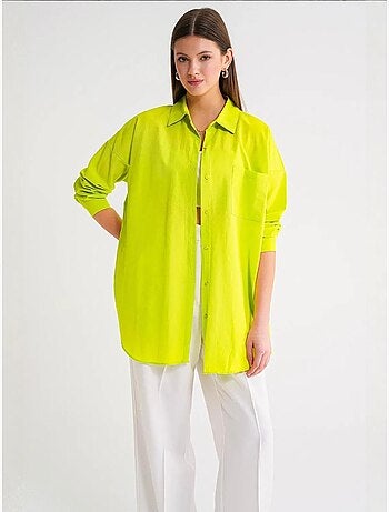 Chemise oversize à manches longues en popeline boutonnée mixray