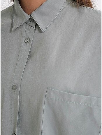 Chemise oversize à manches longues en popeline boutonnée mixray