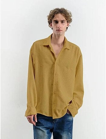 Chemise oversize à manches longues et boutons en velours giesto