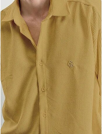 Chemise oversize à manches longues et boutons en velours giesto