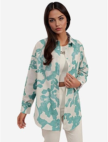 Chemise oversize à motif en popeline avec boutons bdart